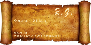 Rosner Gitta névjegykártya
